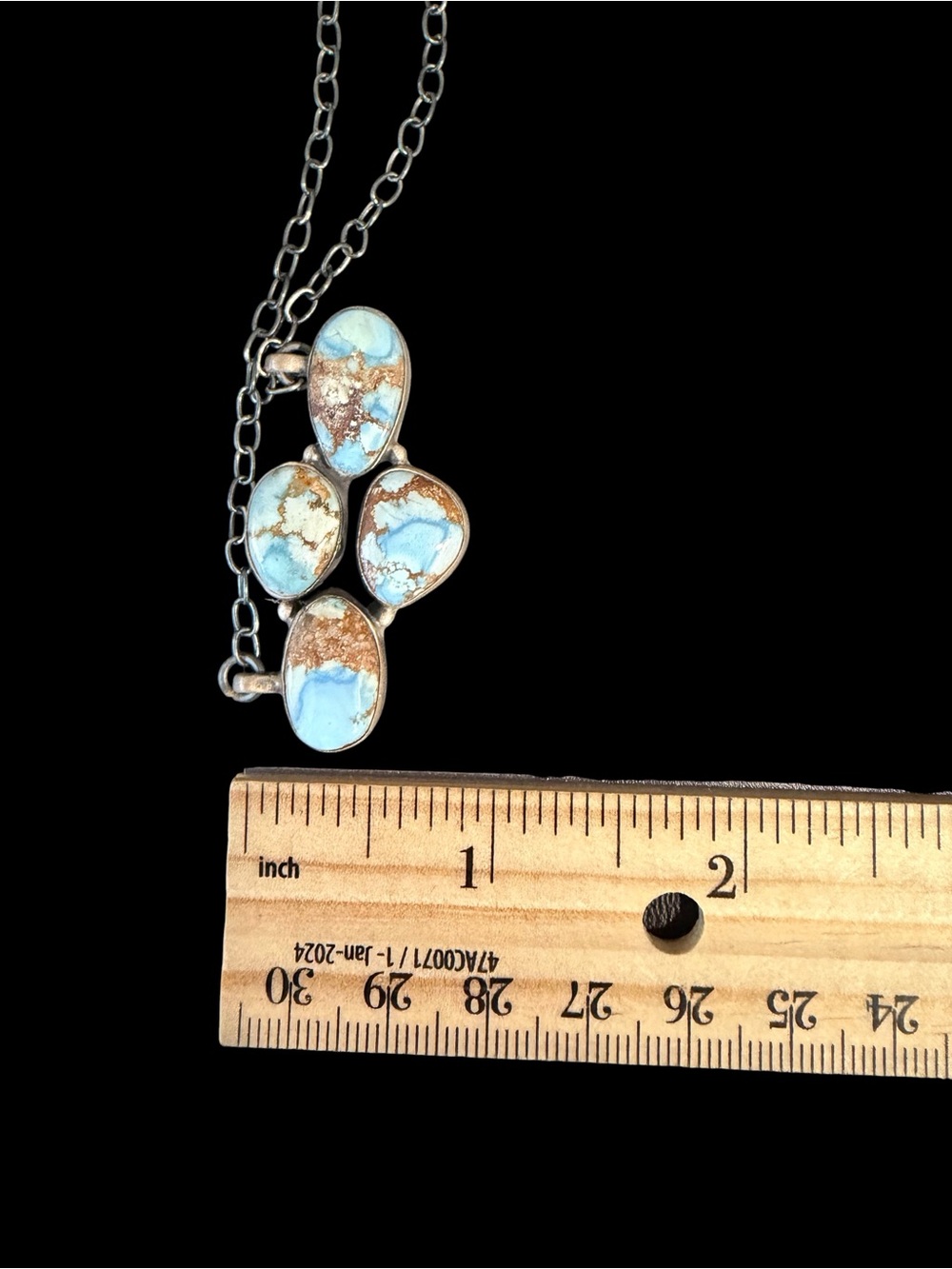 Golden Hills Turquoise Bar Necklace in Matted Solid Sterling Silver - Picture 8 of 9
